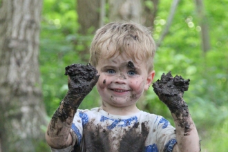 Muddy toddler